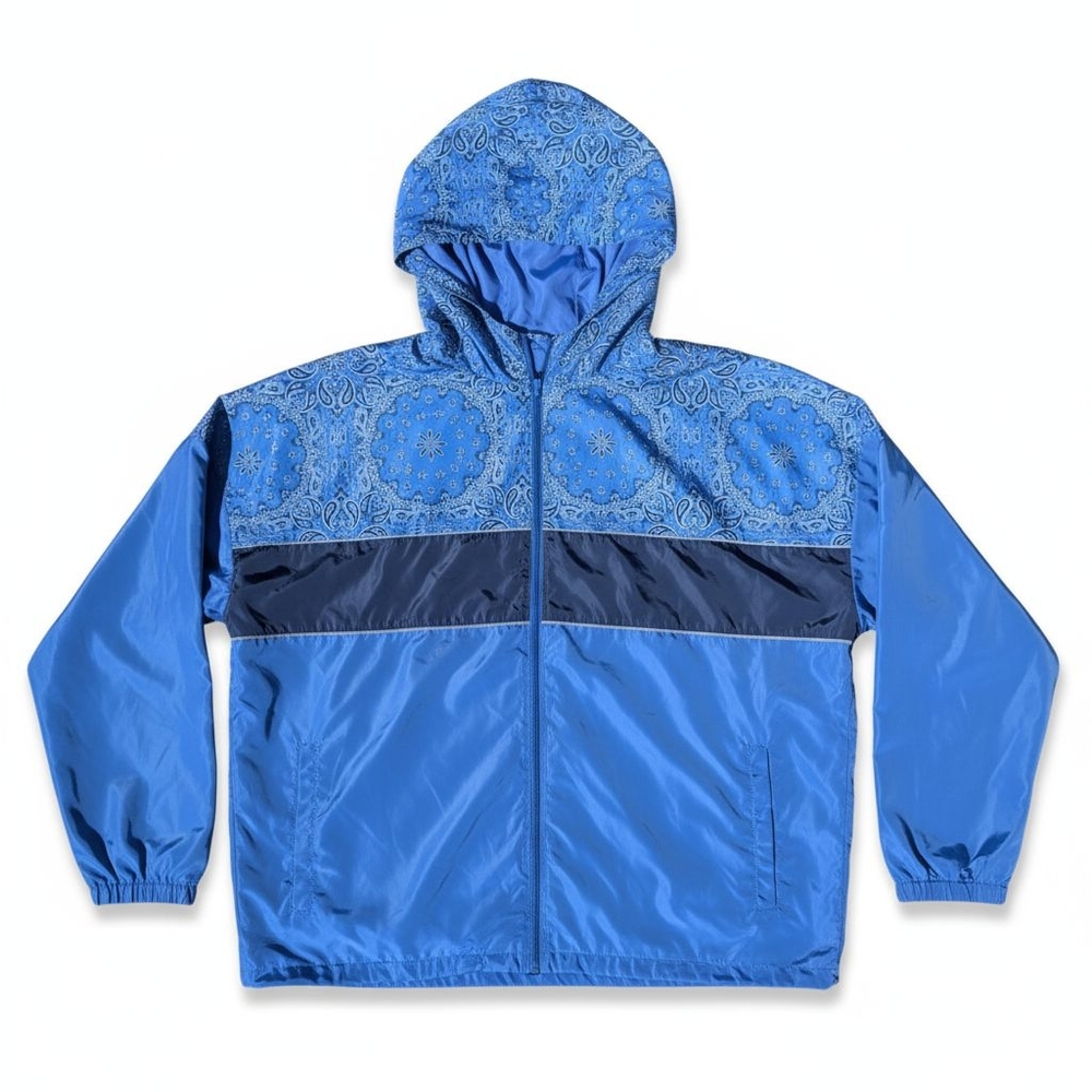 Blue Paisley Windbreaker Jacket By Original Use